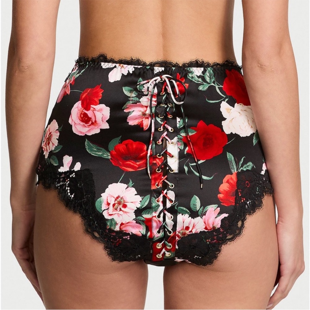 Atelier Victoria's Secret Satin Lace-Trim High-Waist Brief Panty new